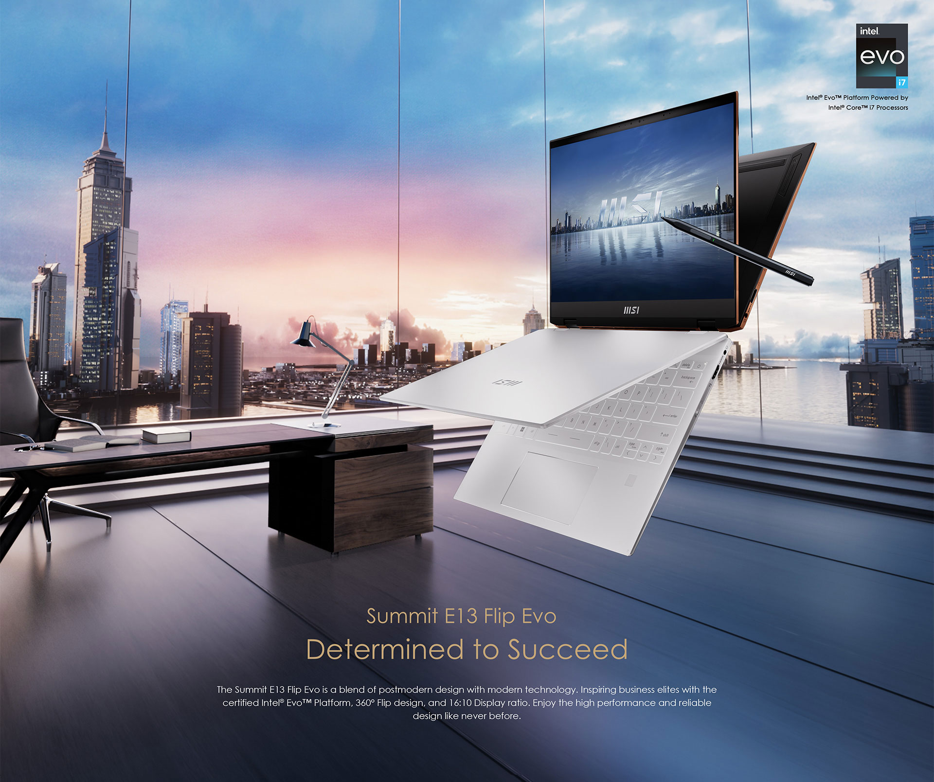 MSI Summit E13 Flip Evo 2in1 Touchscreen Laptop With Pen A13MT220US